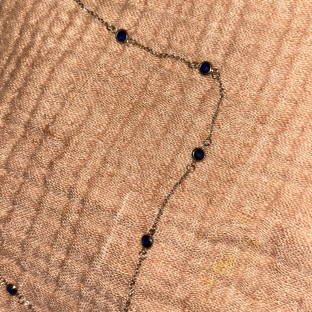 Haverhill 18k White Gold Necklace with Sapphires 🤍 - Picture 3 of 13